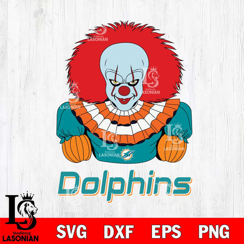 Miami Dolphins Pennywise Horror Sport 3 Svg Eps Dxf Png File, NFL svg, Digital Download, Instant Download