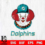 Miami Dolphins Pennywise Horror Sport 4 Svg Eps Dxf Png File, NFL svg, Digital Download, Instant Download