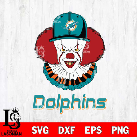 Miami Dolphins Pennywise Horror Sport 4 Svg Eps Dxf Png File, NFL svg, Digital Download, Instant Download