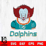 Miami Dolphins Pennywise Horror Sport 5 Svg Eps Dxf Png File, NFL svg, Digital Download, Instant Download