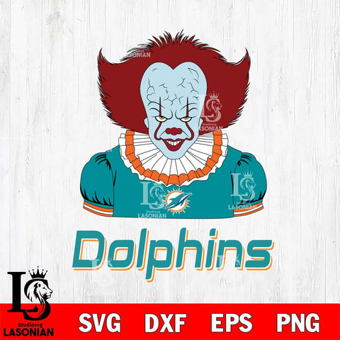 Miami Dolphins Pennywise Horror Sport 5 Svg Eps Dxf Png File, NFL svg, Digital Download, Instant Download