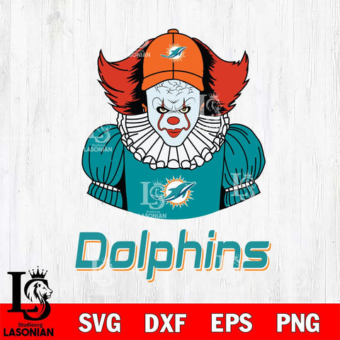 Miami Dolphins Pennywise Horror Sport 7 Svg Eps Dxf Png File, NFL svg, Digital Download, Instant Download