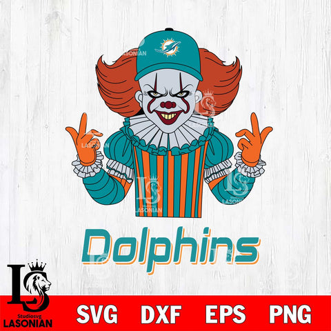 Miami Dolphins Pennywise Horror Sport 8 Svg Eps Dxf Png File, NFL svg, Digital Download, Instant Download