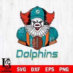 Miami Dolphins Pennywise Horror Sport 9 Svg Eps Dxf Png File, NFL svg, Digital Download, Instant Download