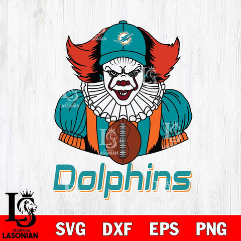 Miami Dolphins Pennywise Horror Sport 9 Svg Eps Dxf Png File, NFL svg, Digital Download, Instant Download