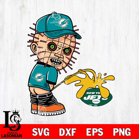 Miami Dolphins Pinhead Piss On New York Jets Svg Eps Dxf Png File, Digital Download, Instant Download