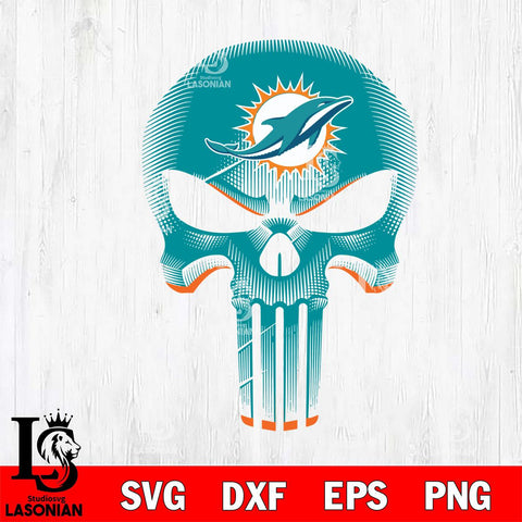 Miami Dolphins Punisher Skull SVG