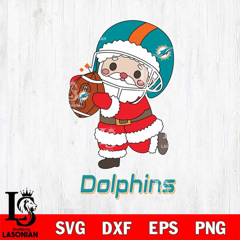 Miami Dolphins Santa Claus Cute Svg Eps Dxf Png File,NFL Svg Files,Digital Download,Sublimation,Instant Download
