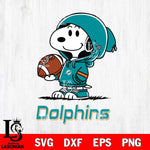 Miami Dolphins Snoopy Football Svg Eps Dxf Png File, NFL svg , Digital Download , Instant Download, Cricut File