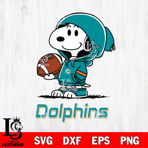 Miami Dolphins Snoopy Football Svg Eps Dxf Png File, NFL svg , Digital Download , Instant Download, Cricut File