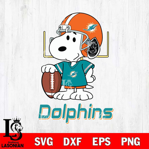 Miami Dolphins Snoopy Player Football SVG DXF EPS PNG FILE,Snoopy File Cut, Nfl Digital Download,Instant Download, Silhouette