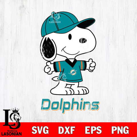 Miami Dolphins Snoopy football SVG DXF EPS PNG FILE,Snoopy File Cut, Nfl Digital Download,Instant Download, Silhouette