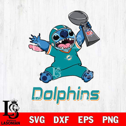 Miami Dolphins Stitch Champion SVG DXF EPS PNG FILE, Stitch File Cut,NFL Digital Download,Instant Download, Silhouette