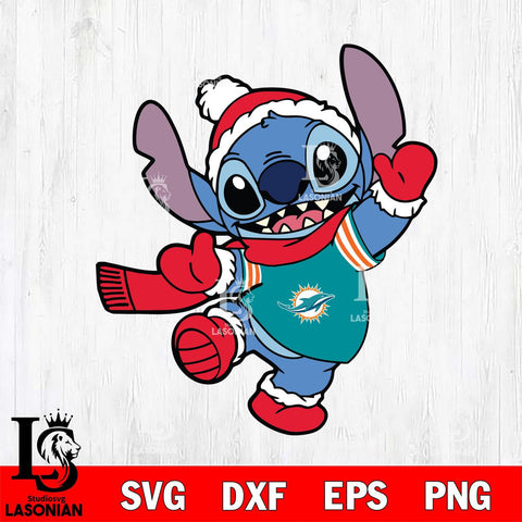 Miami Dolphins Stitch Disney Christmas Svg Eps Dxf Png File, Digital Download, Instant Download