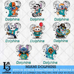Miami Dolphins Stitch Horror Halloween Bundle 8 Svg Eps Dxf Png File, Digital Download, Instant Download