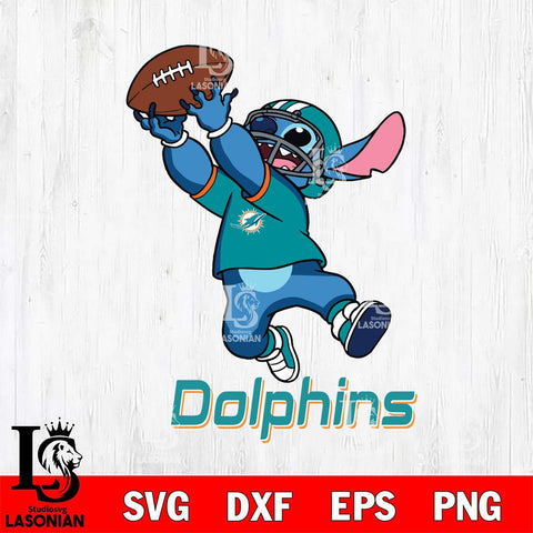 Miami Dolphins Stitch Rugby Ball SVG DXF EPS PNG FILE, Stitch File Cut,NFL Digital Download,Instant Download, Silhouette