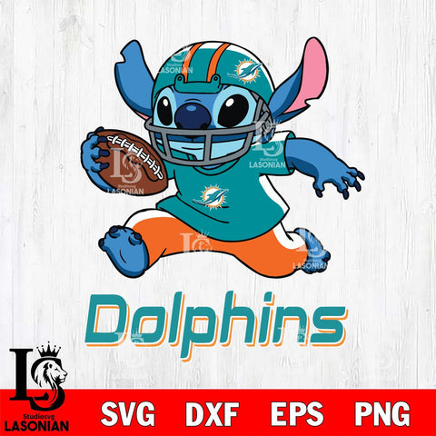 Miami Dolphins Stitch Run Football SVG DXF EPS PNG FILE, Stitch File Cut,NFL Digital Download,Instant Download, Silhouette