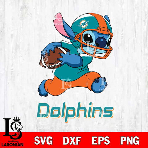 Miami Dolphins Stitch Run Rugby Ball SVG DXF EPS PNG FILE, Stitch File Cut,NFL Digital Download,Instant Download, Silhouette