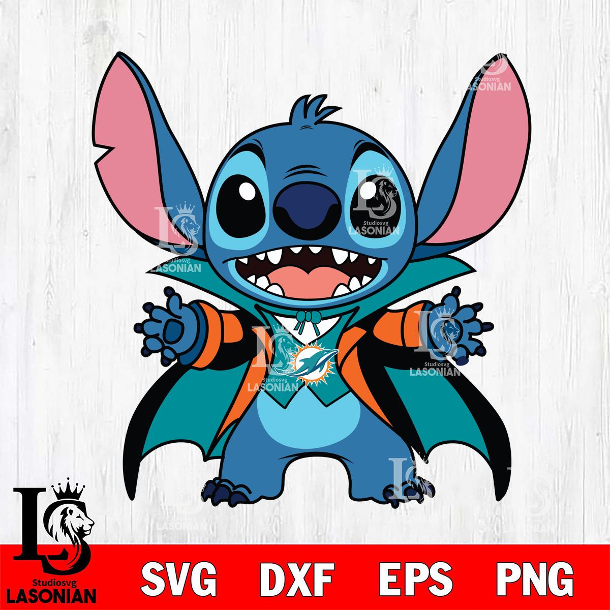 Miami Dolphins Stitch Vampire Football halloween – lasoniansvg