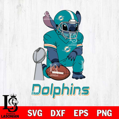 Miami Dolphins Stitch Vince Lombardi Trophy SVG DXF EPS PNG FILE, NFL File Cut, Digital Download,Instant Download, Silhouette, Cricut
