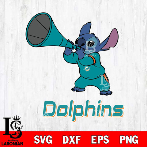 Miami Dolphins Stitch vuvuzela SVG DXF EPS PNG FILE, NFL File Cut, Digital Download,Instant Download, Silhouette, Cricut