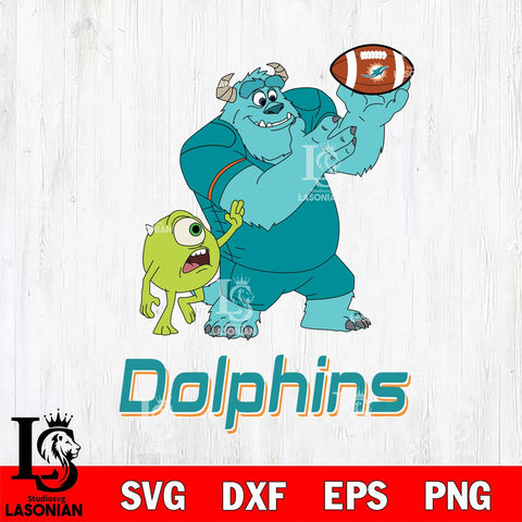 Miami Dolphins Sully & Mike Football Cricut,Christmas SVG DXF EPS PNG FILE, Digital Download,Instant Download, Silhouette