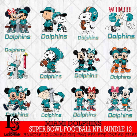 Miami Dolphins Super Bowl NFL Bundle 12 Svg Eps Dxf Png File, NFL svg , Digital Download , Instant Download, Cricut File