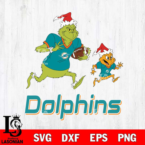 Miami Dolphins The Grinch & Max Football Cricut,Christmas SVG DXF EPS PNG FILE, Digital Download,Instant Download, Silhouette