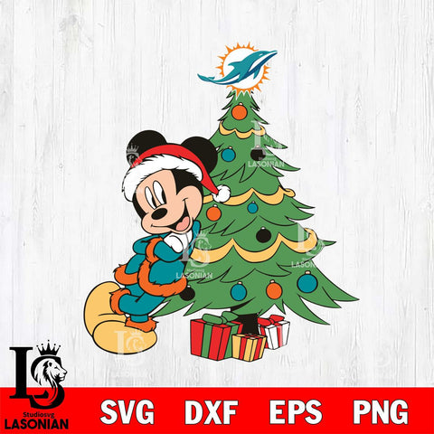 Miami Dolphins mickey christmas 12 Svg Eps Dxf Png File, Digital Download, Instant Download