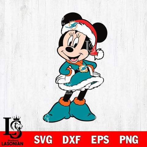 Miami Dolphins mickey christmas 2 Svg Eps Dxf Png File, Digital Download, Instant Download