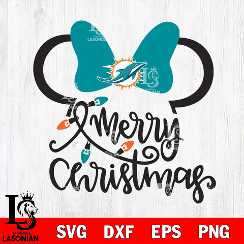 Miami Dolphins mickey christmas 3 Svg Eps Dxf Png File, Digital Download, Instant Download