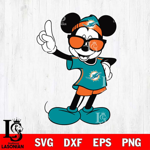 Miami Dolphins mickey christmas 5 Svg Eps Dxf Png File, Digital Download, Instant Download