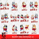 Miami Heat Bluey Dace Mode NBA Bundle 12 SVG Eps Dxf Png File, Digital Download, Instant Download