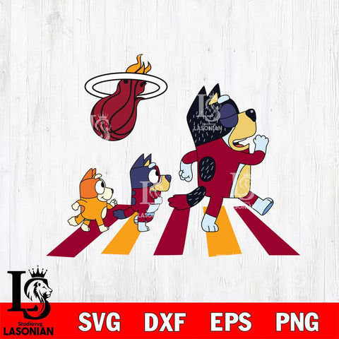 Miami Heat Bluey sport 6 Svg Eps Dxf Png File, Digital Download, Instant Download