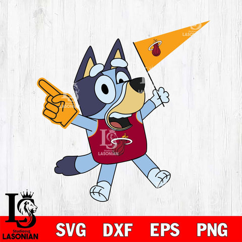 Miami Heat Bluey sport flag Svg Eps Dxf Png File, Digital Download, Instant Download