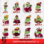 Miami Heat Grinch NBA Bundle 12 SVG Eps Dxf Png File, Digital Download, Instant Download