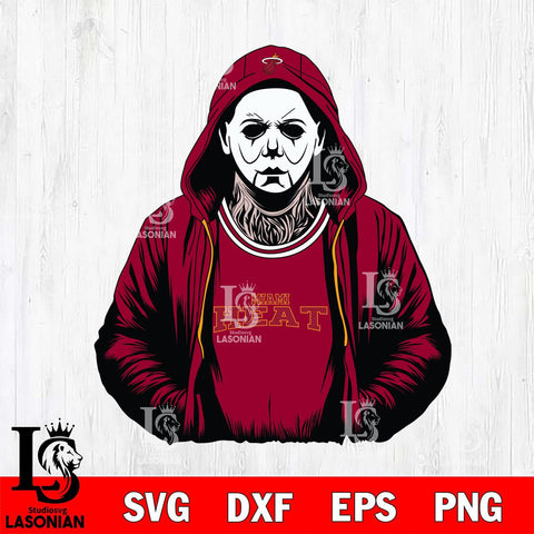 Miami Heat Michael Myers Horror basketball SVG DXF EPS PNG FILE, NBA File Cut,Halloween Digital Download,Instant Download, Silhouette