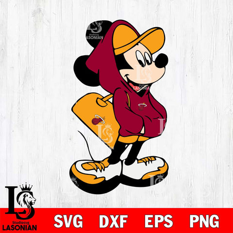 Miami Heat Mickey Svg Eps Dxf Png File, Digital Download