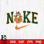 Miami Hurricanes Bluey Halloween Nike NCAA Svg Eps Dxf Png File, Digital Download, Instant Download