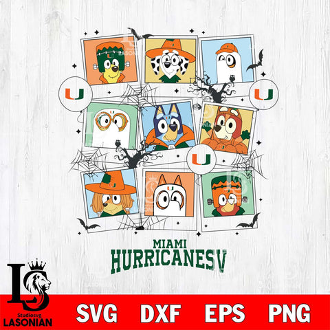 Miami Hurricanes Bluey Halloween Sport Svg Eps Dxf Png File, Digital Download, Instant Download