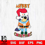 Miami Hurricanes Bluey Merry Christmas Bluey Santa Claus Svg Eps Dxf Png File, Digital Download