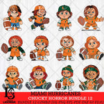 Miami Hurricanes Chucky Horror Bundle 12 SVG Eps Dxf Png File, Bundle NCAA svg, Digital Download, Instant Download