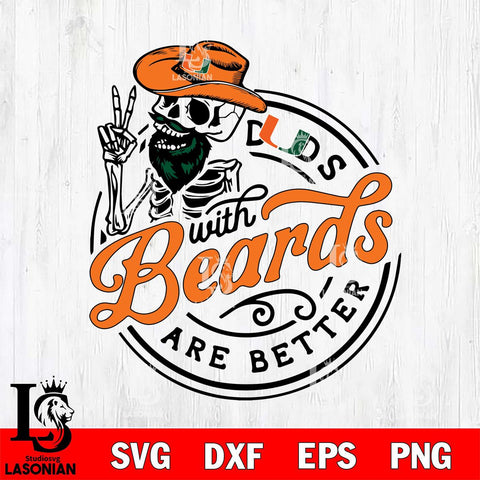 Miami Hurricanes Dad With Beard Are Better Svg Eps Dxf Png File, Digital Download, Instant Download
