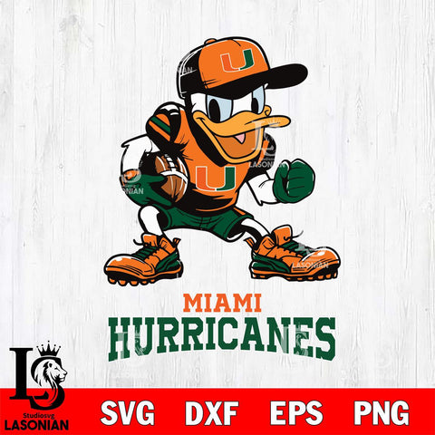 Miami Hurricanes Donal Duck Disney, Svg Eps Dxf Png File, Digital Download