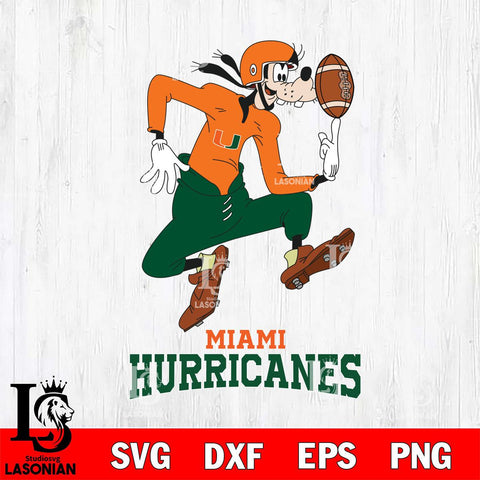 Miami Hurricanes Goofy Circus Football SVG DXF EPS PNG FILE,NCAA svg ,Football Digital Download,Instant Download, Silhouette