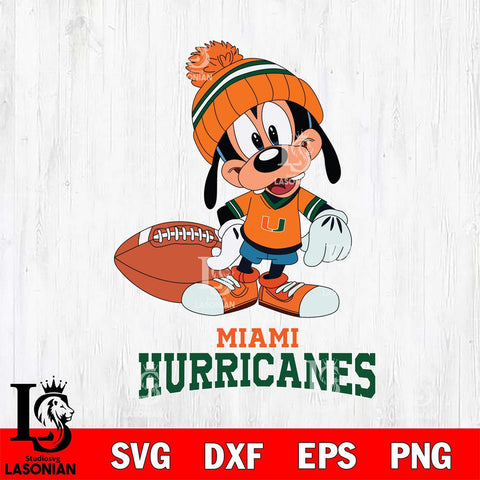 Miami Hurricanes Goofy Football SVG DXF EPS PNG FILE,NCAA svg ,Football Digital Download,Instant Download, Silhouette