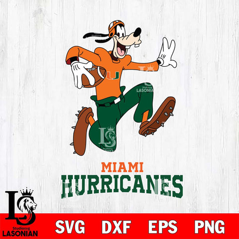 Miami Hurricanes Goofy rugby Sport SVG DXF EPS PNG FILE,NCAA svg ,Football Digital Download,Instant Download, Silhouette