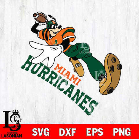 Miami Hurricanes Goofy rugby player SVG DXF EPS PNG FILE,NCAA svg ,Football Digital Download,Instant Download, Silhouette