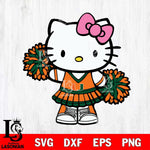 Miami Hurricanes Hello Kitty Cheerleader 11 Svg Eps Dxf Png File, Digital Download, Instant Download