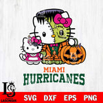 Miami Hurricanes Hello Kitty Horror 10 Svg Eps Dxf Png File, Digital Download